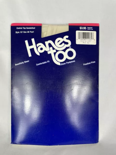 Hanes too Control top Sandelfoot Style 137 Size AB Pearl