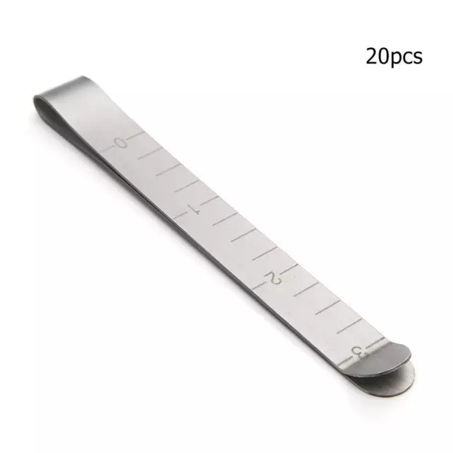 20pcs Stainless Steel Hemming Clips Measurement Ruler Sewing Quilting Clips