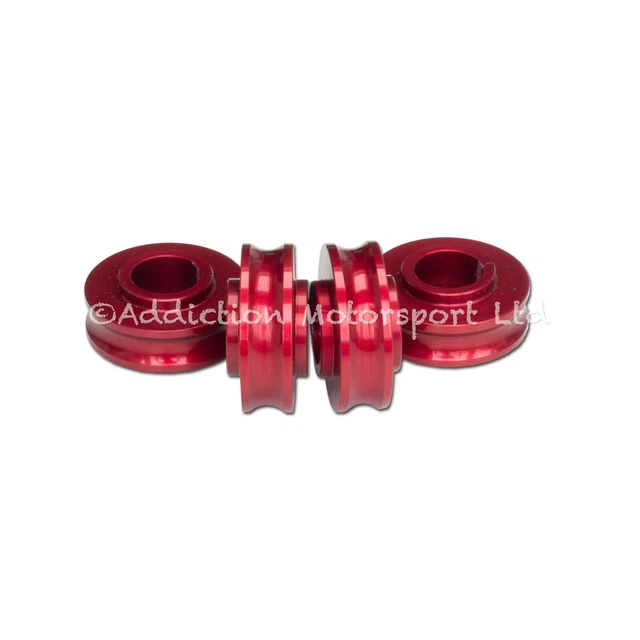 4x 10mm Motorcycle Black Spacers For Radial Brake Calipers, Collar On Each Side