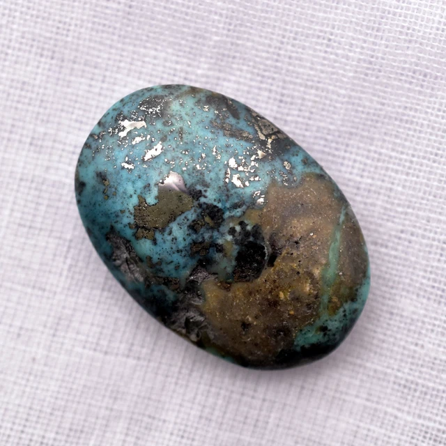 33.15 Ct Natural Arizona Morenci Blue Turquoise Cabochon Certified Gemstone