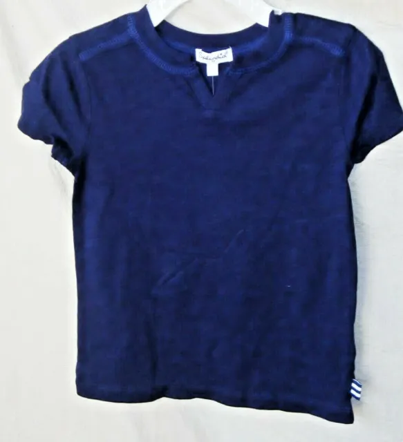 Splendid Navy Short Sleeve Split  Neck Crew Tee Size 2 Toddler Nwt