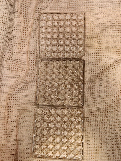 3 - antique glass prism tile.  Bubble pattern