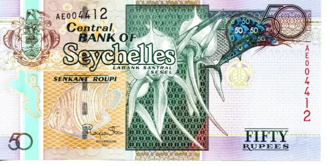 Seychelles 50 Rupees, 2011, P-42 UNC