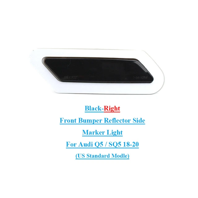 SMOKE FRONT BUMPER Side Marker Lights Right Side Black Fits Audi Q5