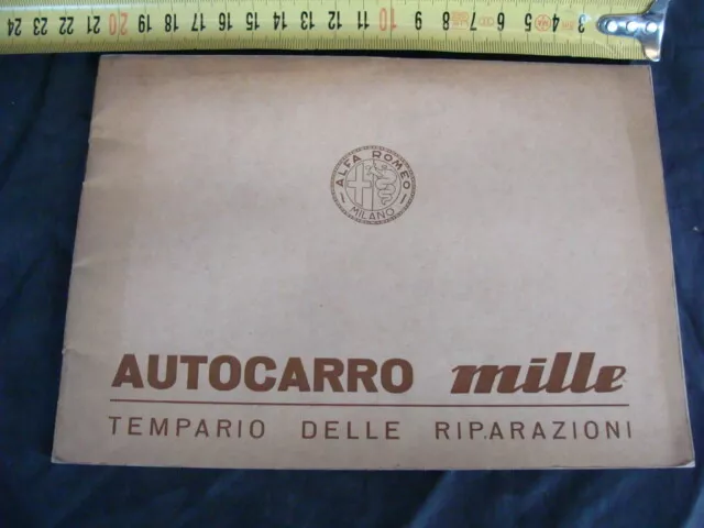 Tempario delle riparazioni autocarro mille Alfa Romeo