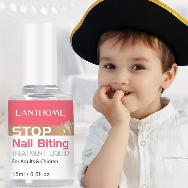 Esmalte de uñas transparente para morder uñas y chuparse el pulgar 15 ml/.5 fl oz para niños H5B5