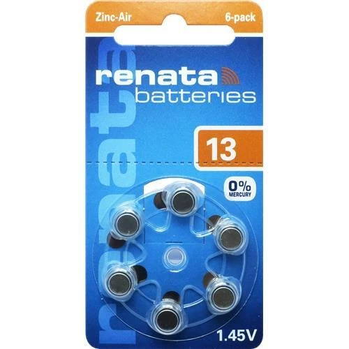 13 Baterías De Audífono Za Renata 6 Piezas