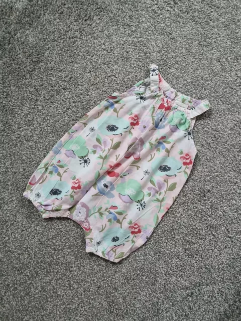 Baby Girls Next Romper 6-9 Months Lilac Floral Green summer strappy pink cc