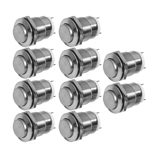 Lot De 5, 20 Ou 100 Interrupteurs à Bouton-poussoir En Métal, 8 Mm, étanches, Momentanés, à