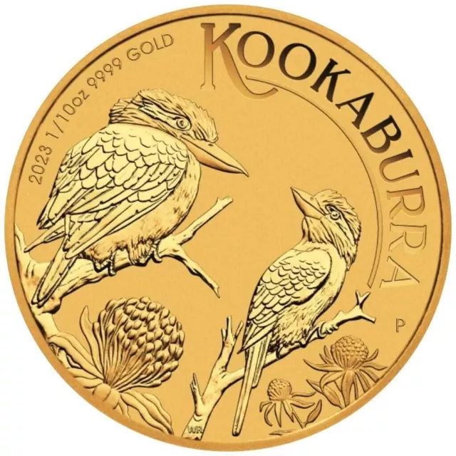 Kookaburra 1/10oz Ounce Gold Coin $15 2023 Australia ST