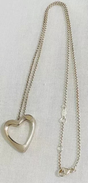 Sterling Silver Georg Jensen Open Heart Necklace S 7g