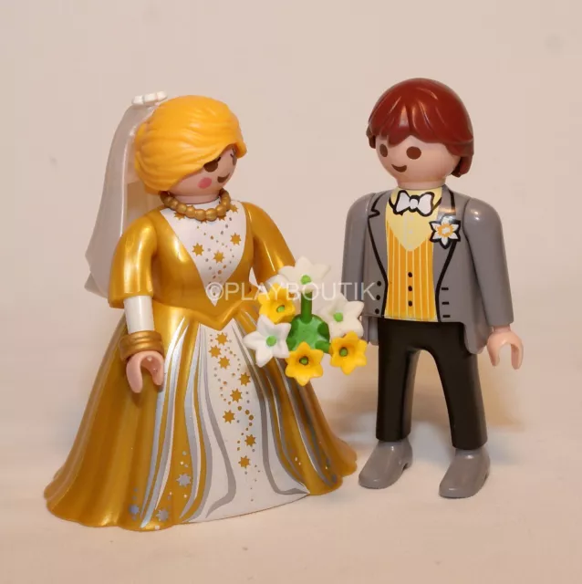 PLAYMOBIL MARIAGE - couple de mariés - bouquets - sujets pièce montée de mariage