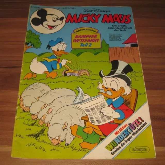 Micky Maus 1983 Nr.13 Ehapa Comic Heft ohne Extra mit Bambi Seiten-Filmposter Z2