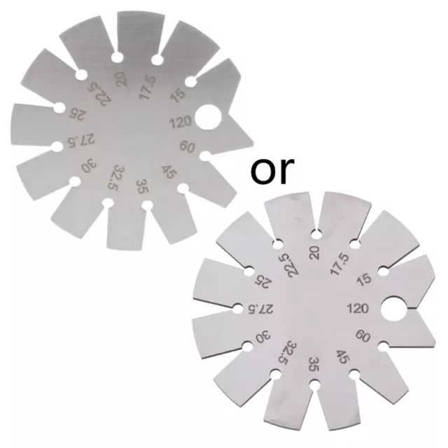 Compact Bevel Gauge for w/ Hole 15°/17.5°/20°/ 22.5°/25°/27.5°/30°/45°/60°/120°