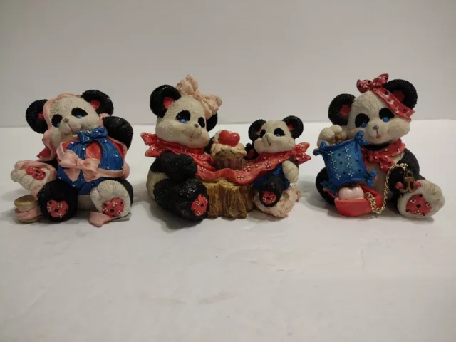 Enesco PANDANNAS Panda Collection Love Enough, Sailing, Wrapped in Love 1994