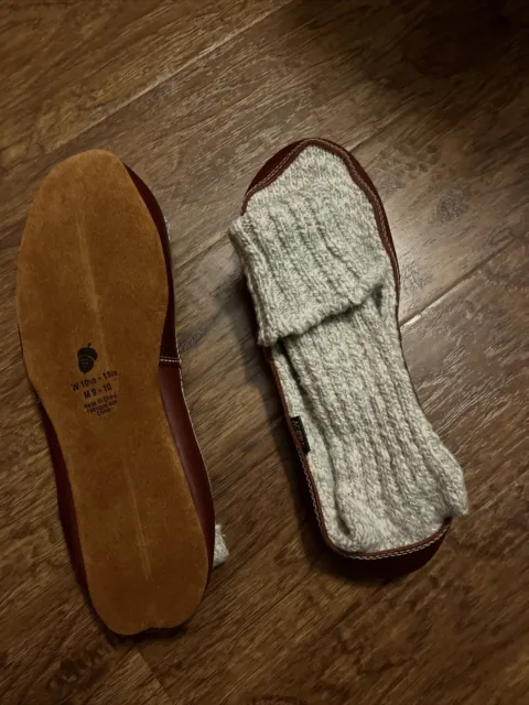 Acorn Original Slipper Socks Men's 9-10 Women's 10.5-11.5 Grey Ragg Wool NWOT