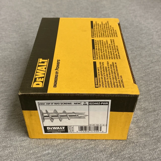 DeWALT ~ Zinc Zip-It Anchors w/Screws  #02346Z-PWR - 2 BOXES