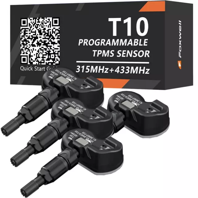 4x Foxwell Reifendrucksensor XRDE216 RDKS TPMS Schwarz für Citroen DS Peugeot 30