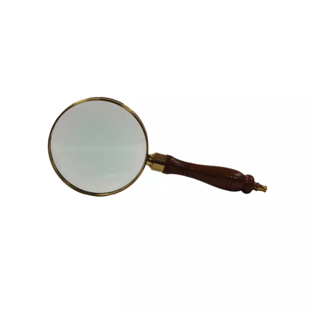 8 Brass Magnifier With White Bone Handle Antique Vintage Style 
