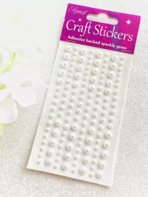 Self Adhesive Pearl Gems Stick On Stickers For DIY Card Making Arts Crafts 2