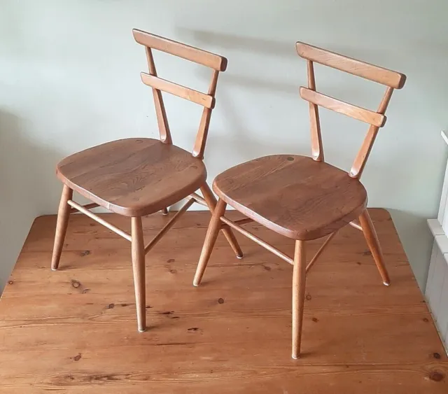 Pair of Vintage Ercol Red Dot Stacking Children’s Chairs - Carefully Refreshed