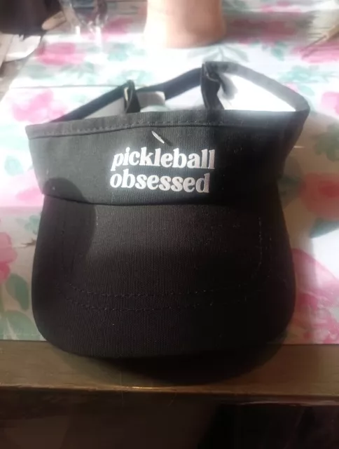 Pickleball Obsessed Tennis Visor Black One Size Fits All Hat