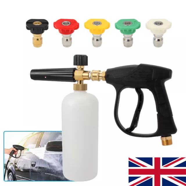 Snow Foam Washer Gun Car Wash Soap Lance Cannon Spray Pressure Jet Bottle Nozzle