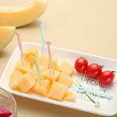50 un. tenedor de frutas de plástico desechable hogar pequeño niños comen palo de fruta Jo