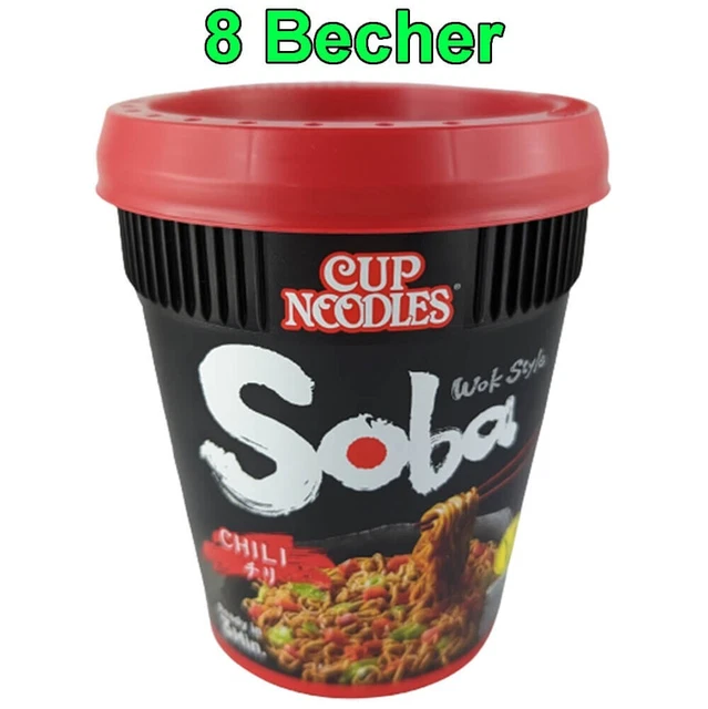 NISSIN SOBA CUP Noodles Wok Style Chili 8er Pack (8 x 92g) Instant