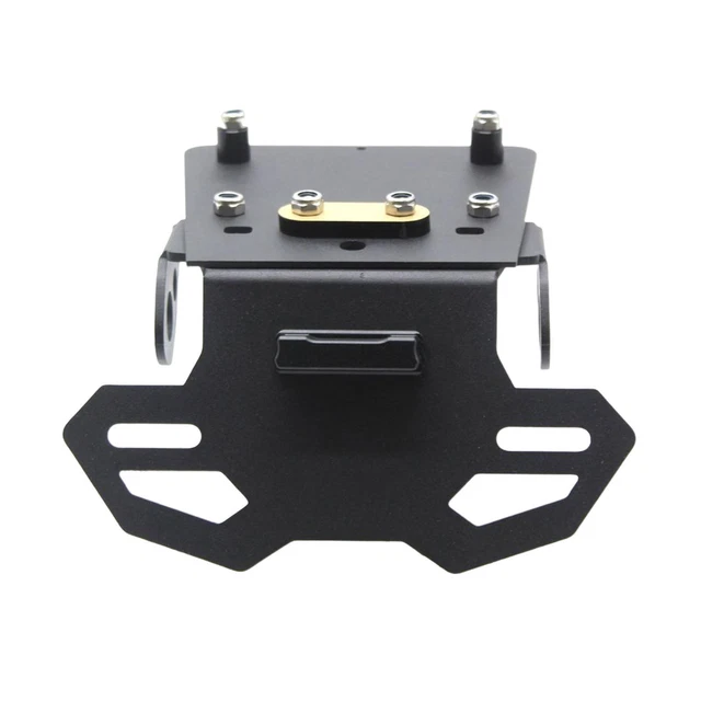 Supporto Targa Moto Con LED - Portatarga Universale In Alluminio Nero, Regolabile E Resistente - Foto 3