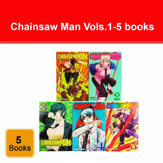 Chainsaw Man Manga Set 1-5 by Tatsuki Fujimoto