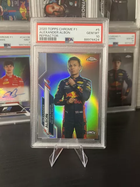 PSA 10 2020 Topps Chrome F1 Formula 1 Alex Albon Refractor #5 Red Bull Rookie RC