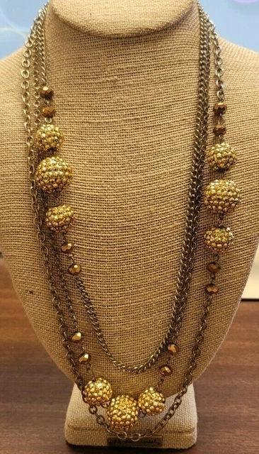 Necklace Chain Gold Silver Bronze Beads Unique Fashion Style Jewelry Gift