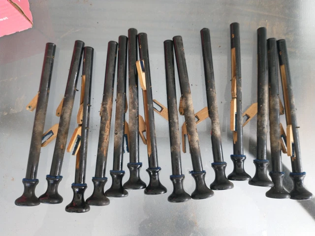 14 Piece Set Of Pump Organ Stops Plus Connecting Brackets
