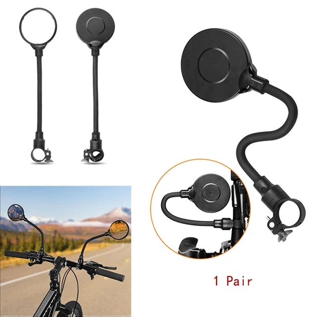2Pcs Bicycle Adjustable Handlebar Convex Rear View Mirrors Bike Rearview Mirror