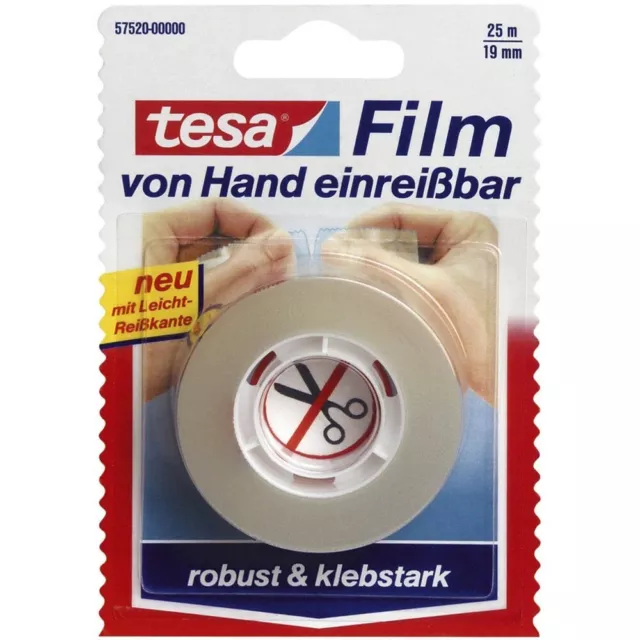 10 Rollen tesafilm transparent klar reißbar ohne Schere Klebefilm Klebestreifen