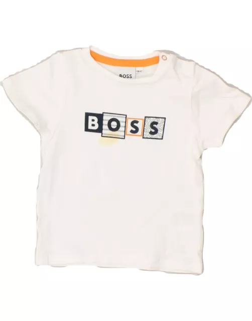 Grafik-T-Shirt Hugo Boss Baby Jungen Top 3-6 Monate frei weiß Baumwolle BC09