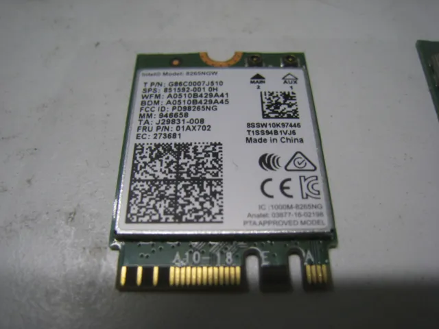 Carte Wifi Wlan pour ordinateur portable Lenovo ThinkPad Yoga L380/L480....