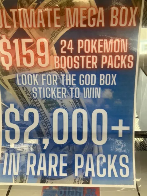 Pokemon Booster Pack Ultimate Mystery Mega Box (24 Packs)  Chance To Win God Box