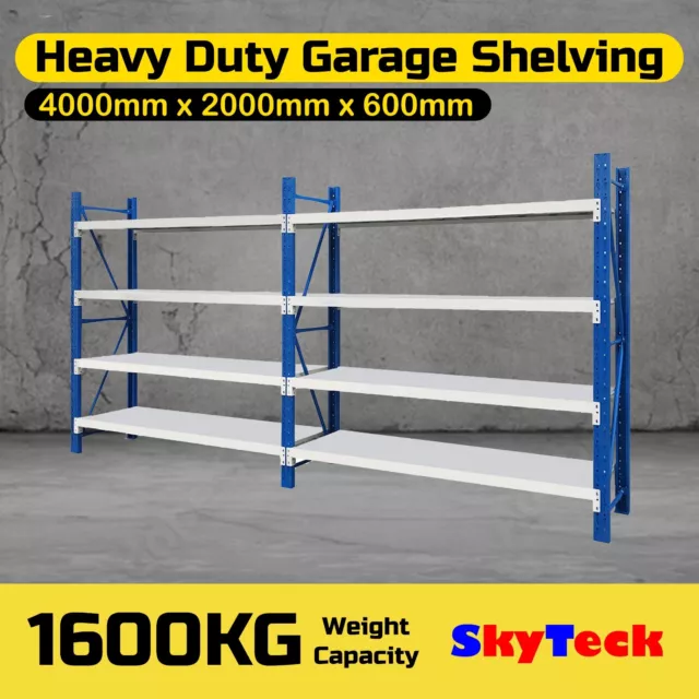 4M x 2M Garage WAREHOUSE METAL workshop SHELVING RACKING STORAGE 1600KG 4020BBG