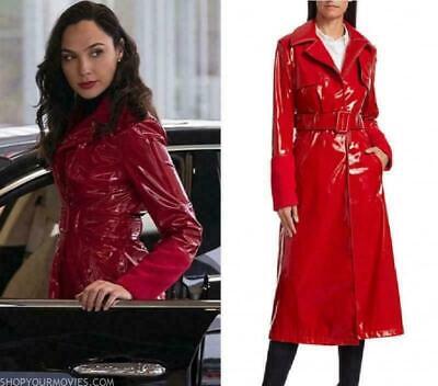 Classic Fit Red Vinyl Trench Raincoat Women's Trench Coat All sizes