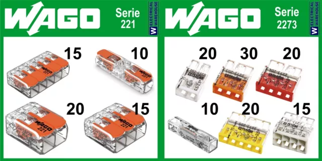 WAGO 221 2273 SERIE Verbindungsklemmen 175 Stück in L-BOXX MICRO ref. nr 30