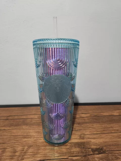 Starbucks Acrylic Iridescent Rainbow Siren Scales Cold Cup Mermaid Tumbler 24 oz