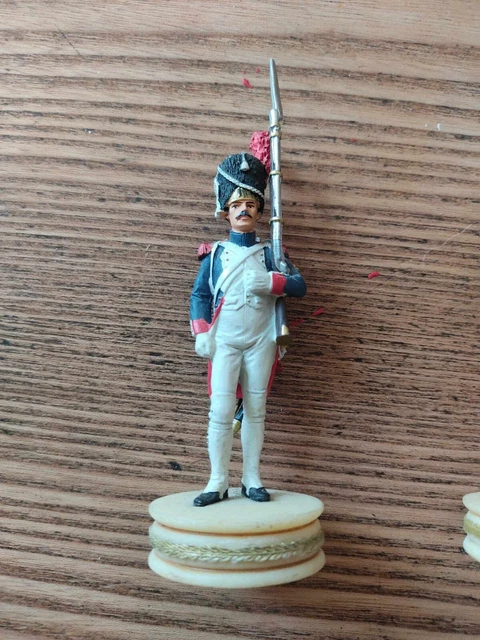 Figurine échecs Altaya - Grenadier De La Garde Russe à Austerlitz (75mm, Plomb Peint, Neuf Sous Blister)