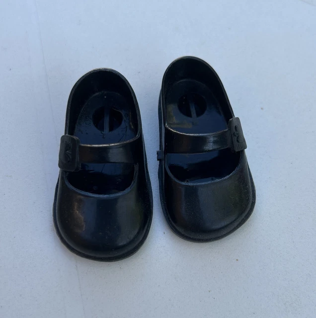 ♥️ Paire De Chaussures Noires A Bride Pour Poupée Cathie Bella