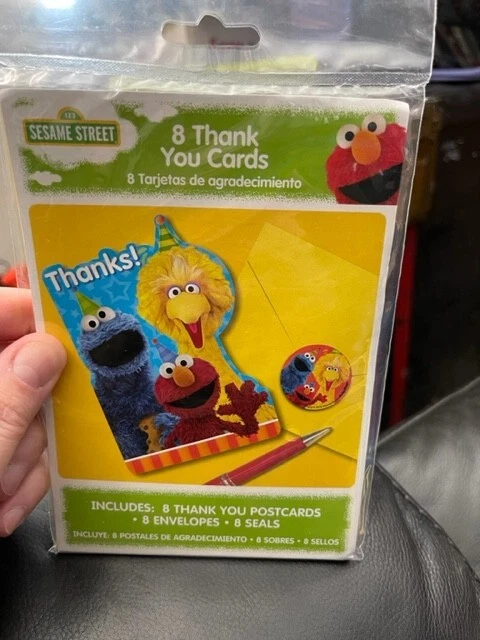 SESAME STREET ELMO Thank You Cards Big Bird Cookie Monster Birthday SESAME STREET ELMO Thank You Cards Big Bird Cookie Monster Birthday