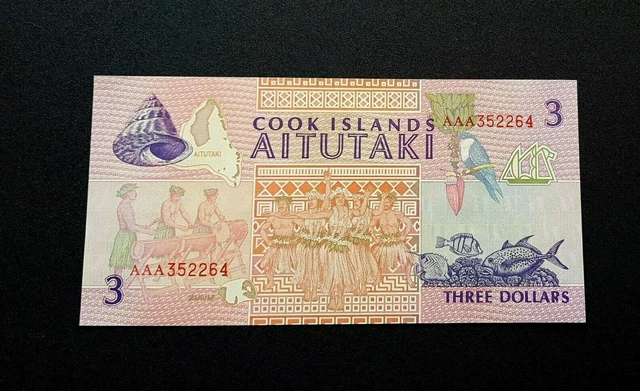 Iles Cook 3 Dollars Neuf.magnifique Billet...