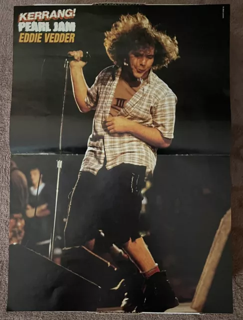 Vintage Pearl Jam Eddie Vedder Kerrang Centerfold magazine Pinup