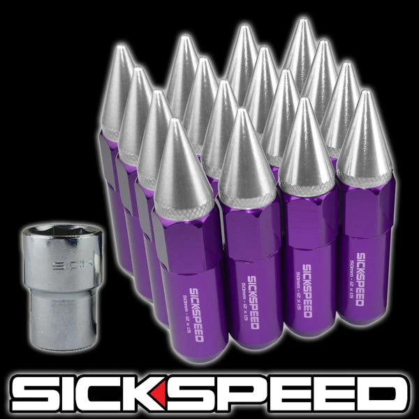 Sickspeed 16 PC Violet / Poli Dopés 60MM Étendu Verrouillage Écrou Écrous 1/2x20