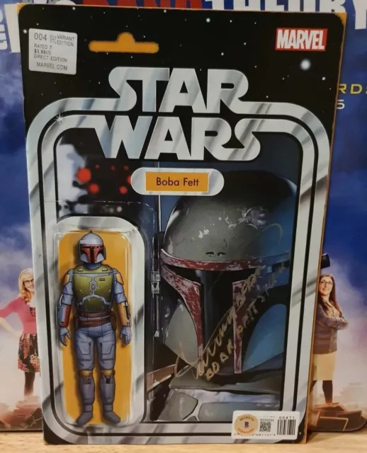 Star Wars #4 Marvel Actionfigur Variante Boba Fett signiert Beckett BAS